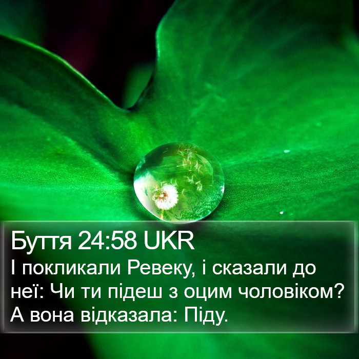 Буття 24:58 UKR Bible Study