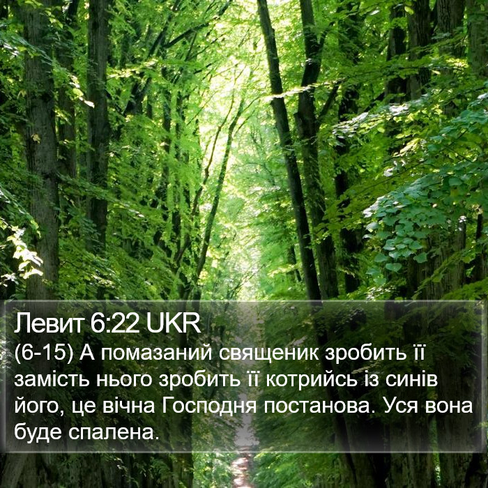 Левит 6:22 UKR Bible Study