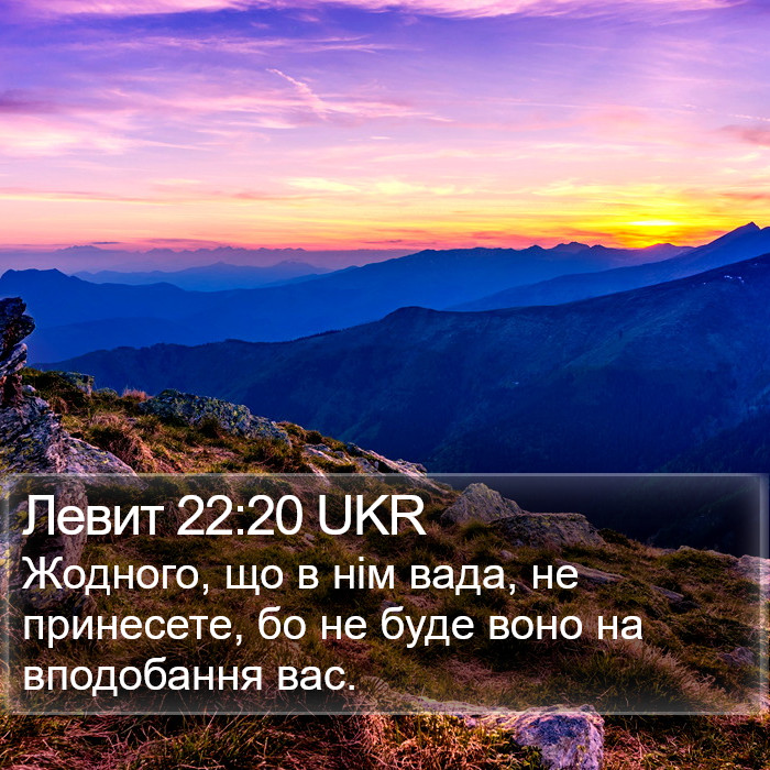 Левит 22:20 UKR Bible Study