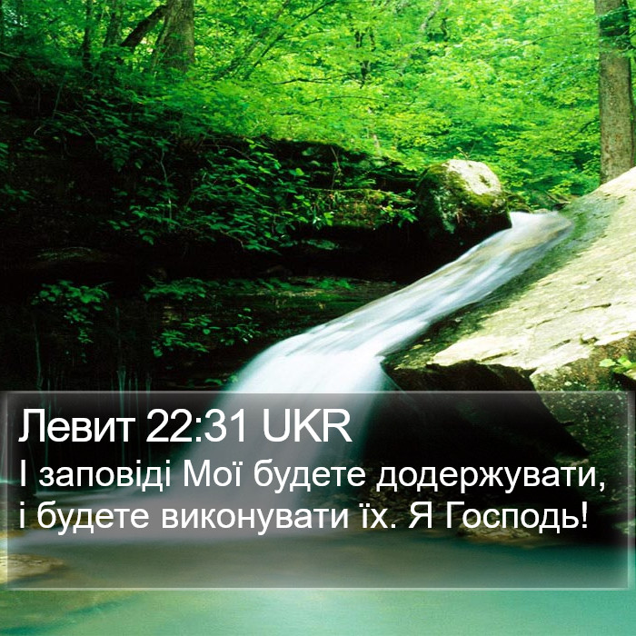 Левит 22:31 UKR Bible Study