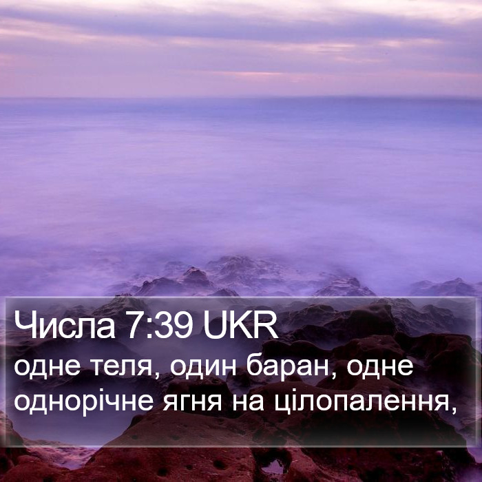 Числа 7:39 UKR Bible Study