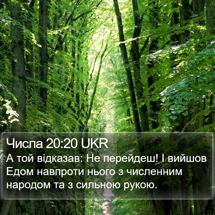 Числа 20:20 UKR Bible Study