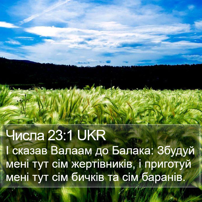 Числа 23:1 UKR Bible Study