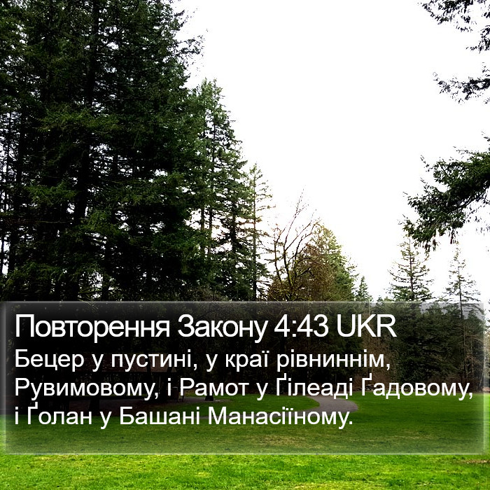 Повторення Закону 4:43 UKR Bible Study