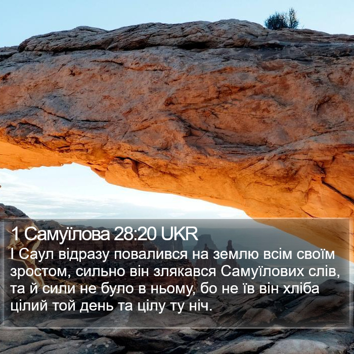 1 Самуїлова 28:20 UKR Bible Study