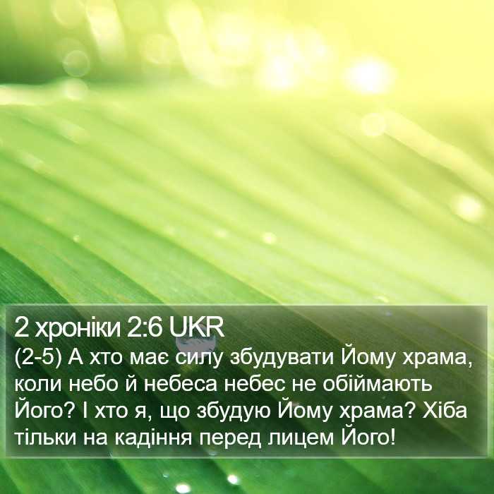 2 хроніки 2:6 UKR Bible Study