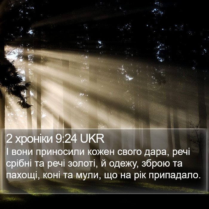 2 хроніки 9:24 UKR Bible Study