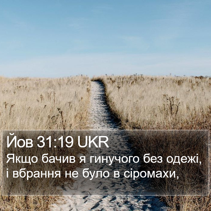 Йов 31:19 UKR Bible Study