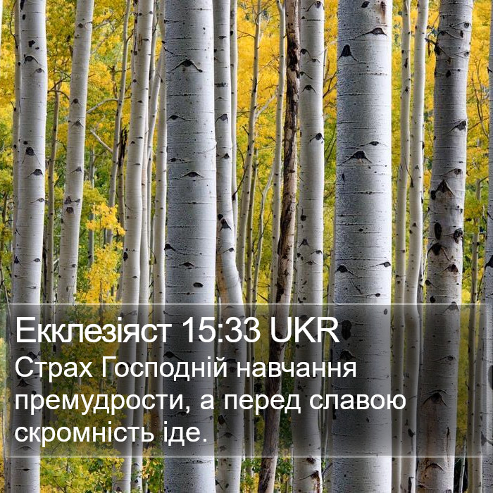 Екклезіяст 15:33 UKR Bible Study