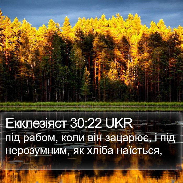 Екклезіяст 30:22 UKR Bible Study