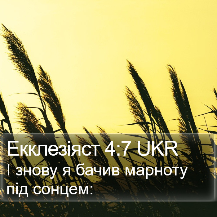 Екклезіяст 4:7 UKR Bible Study