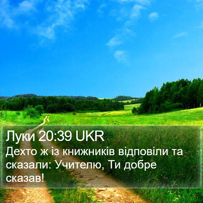 Луки 20:39 UKR Bible Study
