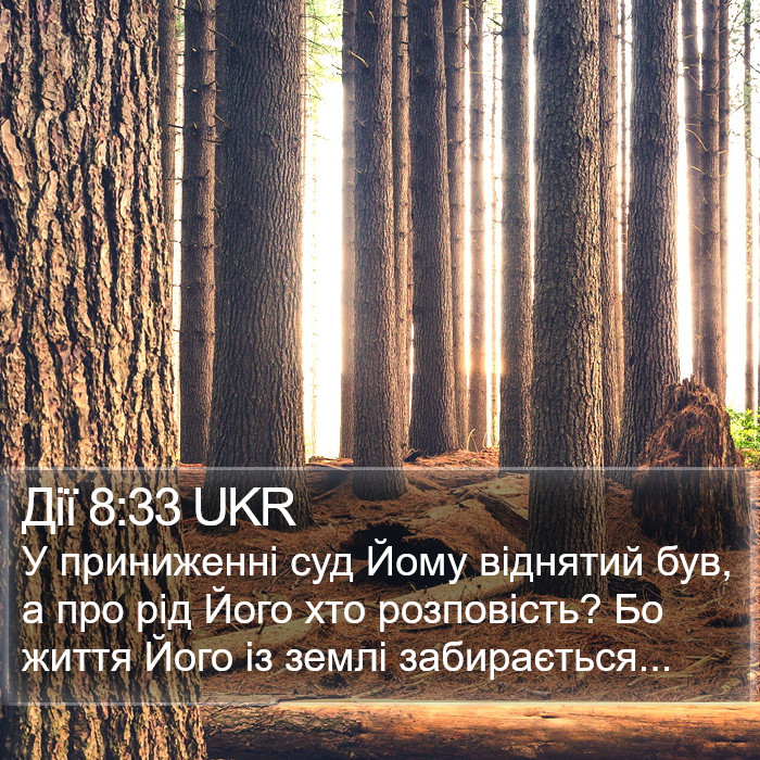 Дії 8:33 UKR Bible Study