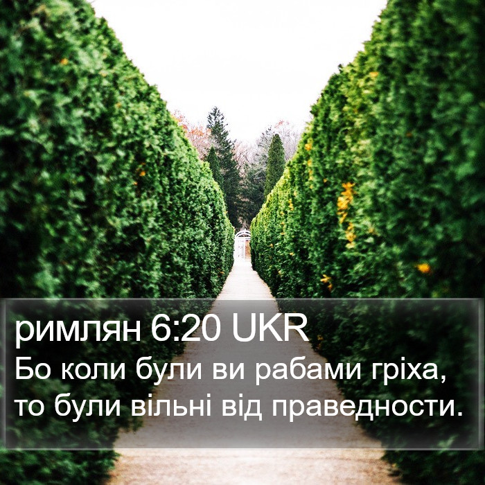 римлян 6:20 UKR Bible Study