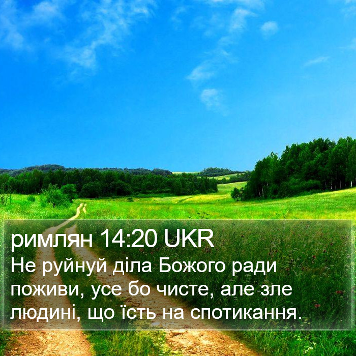 римлян 14:20 UKR Bible Study