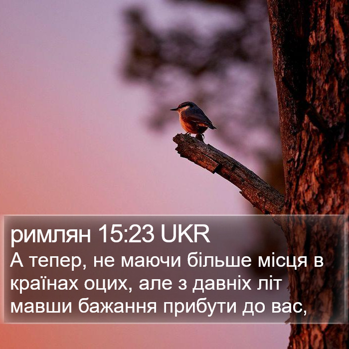 римлян 15:23 UKR Bible Study