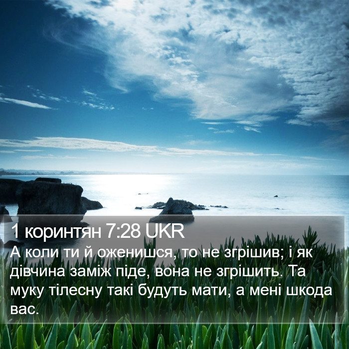 1 коринтян 7:28 UKR Bible Study